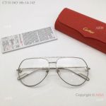 Copy Cartier Premiere de Eyeglasses ct0116o Silver Double Bridge frame